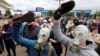 BELARUS – Anti-Lukashenko posters are seen during a rally in support of opposition politicians who collect signatures for nomination as candidates in the upcoming presidential election. Minsk, May 24, 2020